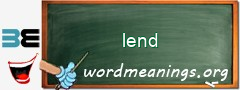 WordMeaning blackboard for lend